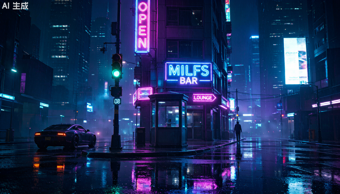 赛博朋克城市街角
